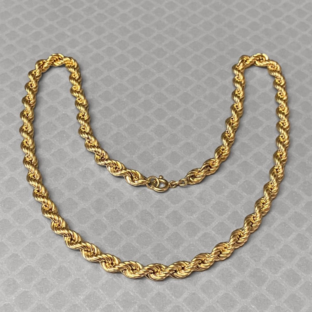 Preowned Yellow Gold Hollow French Rope Chain