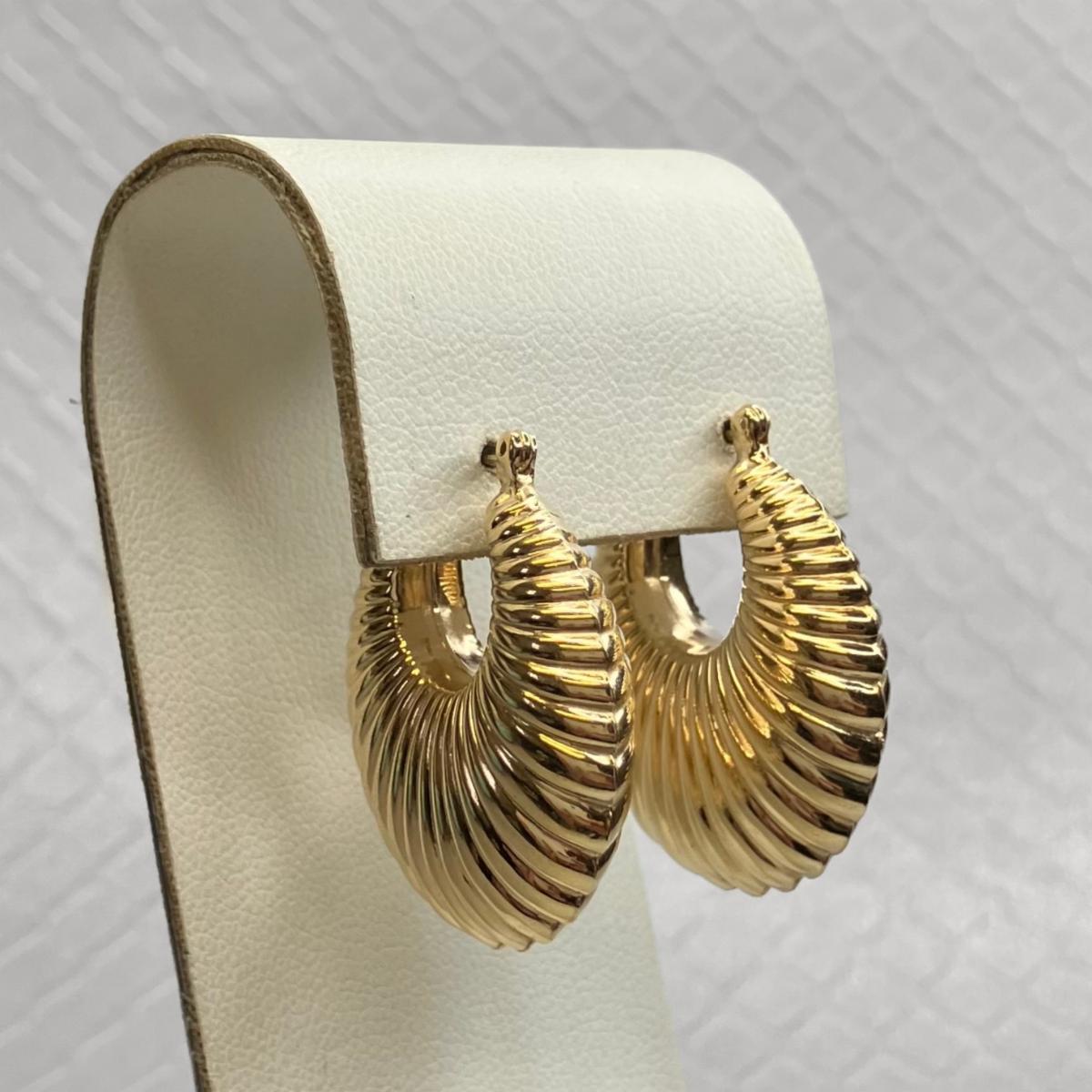 Preowned Yellow Gold Shrimped Earrings