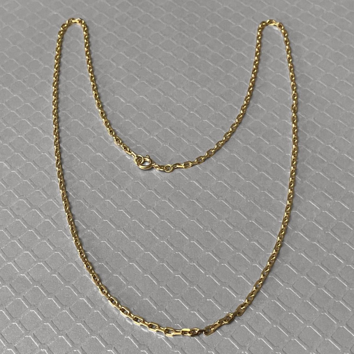 Preowned Yellow Gold Flat Edge Cable Chain