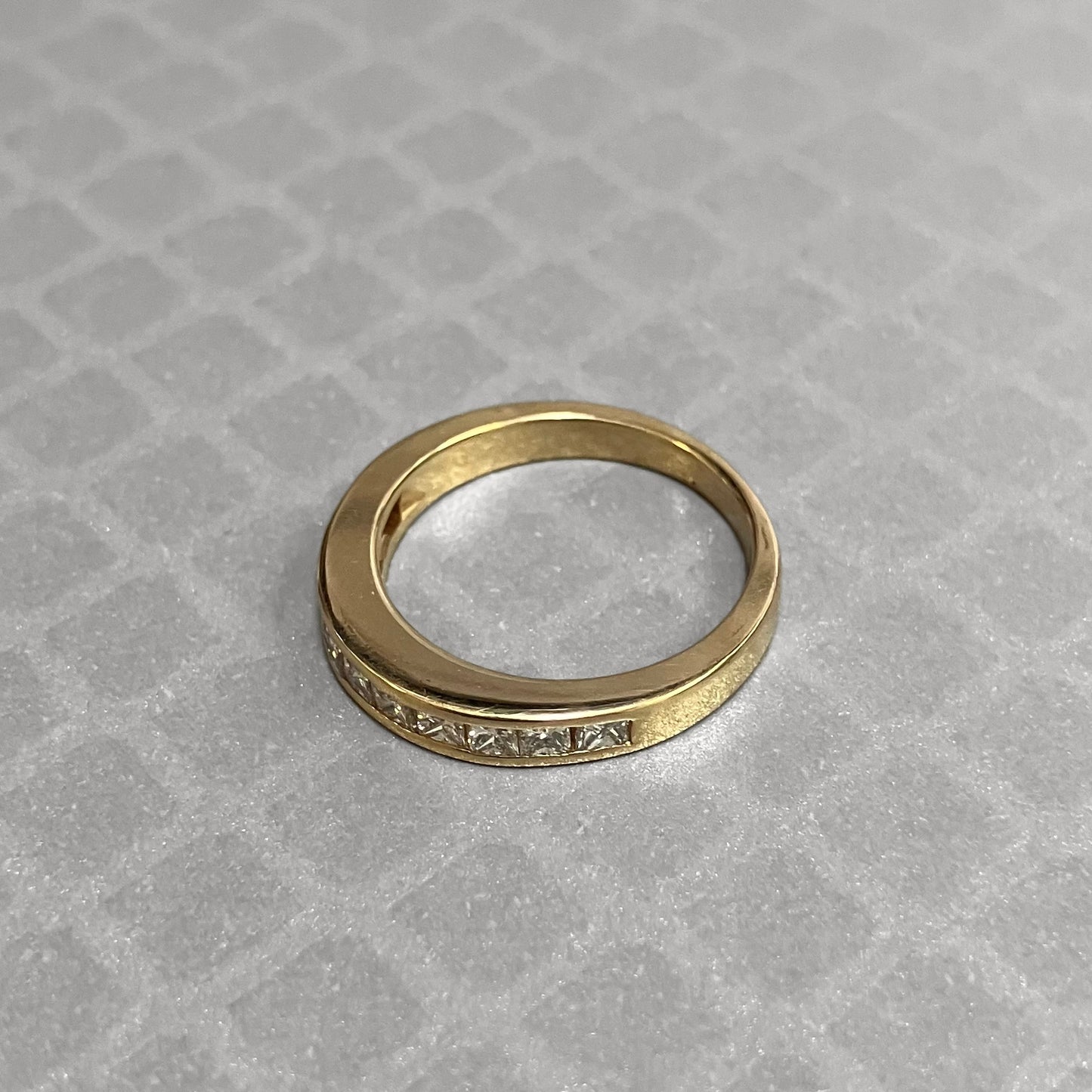 Preowned Yellow Gold Princess Cut Diamond Band