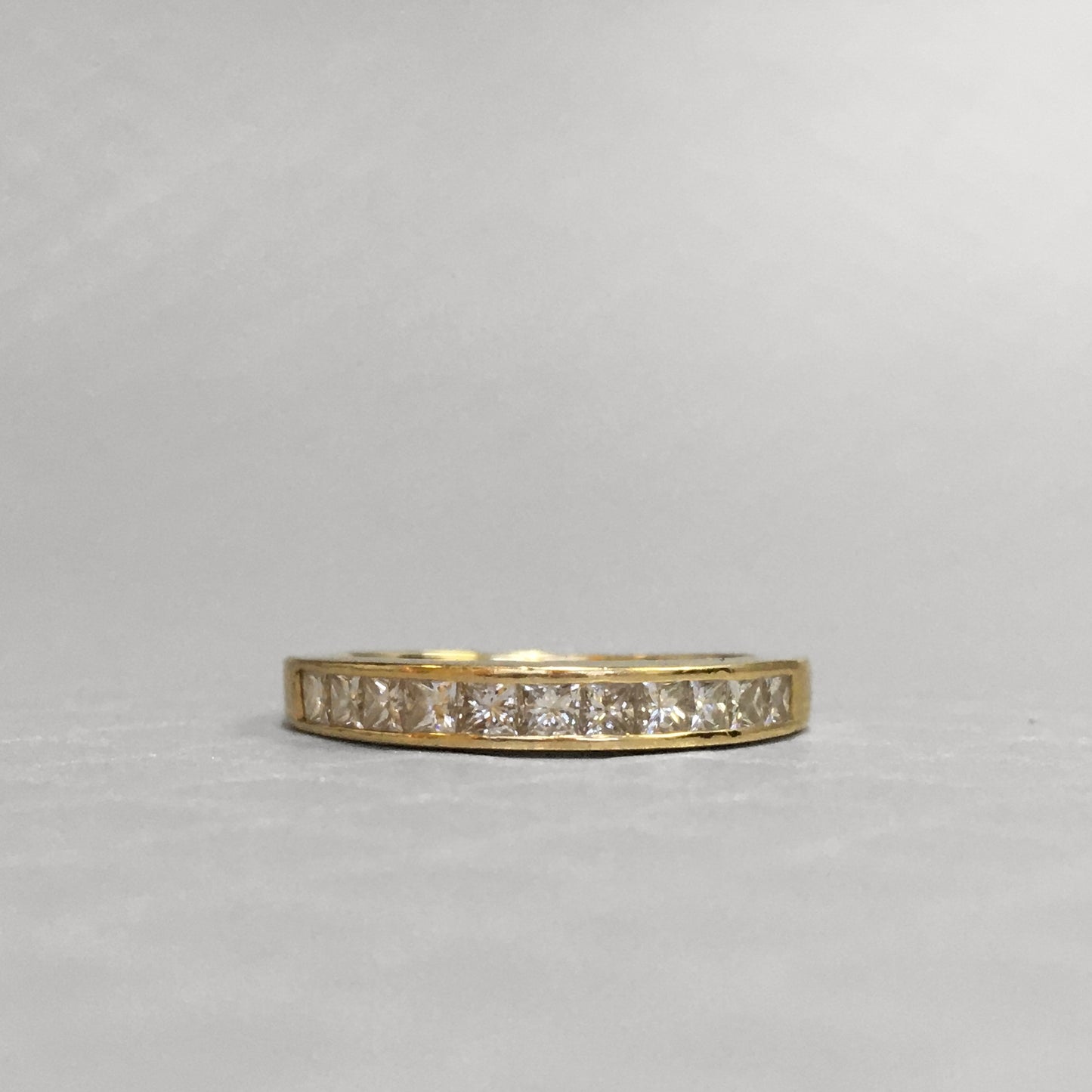 Preowned Yellow Gold Princess Cut Diamond Band