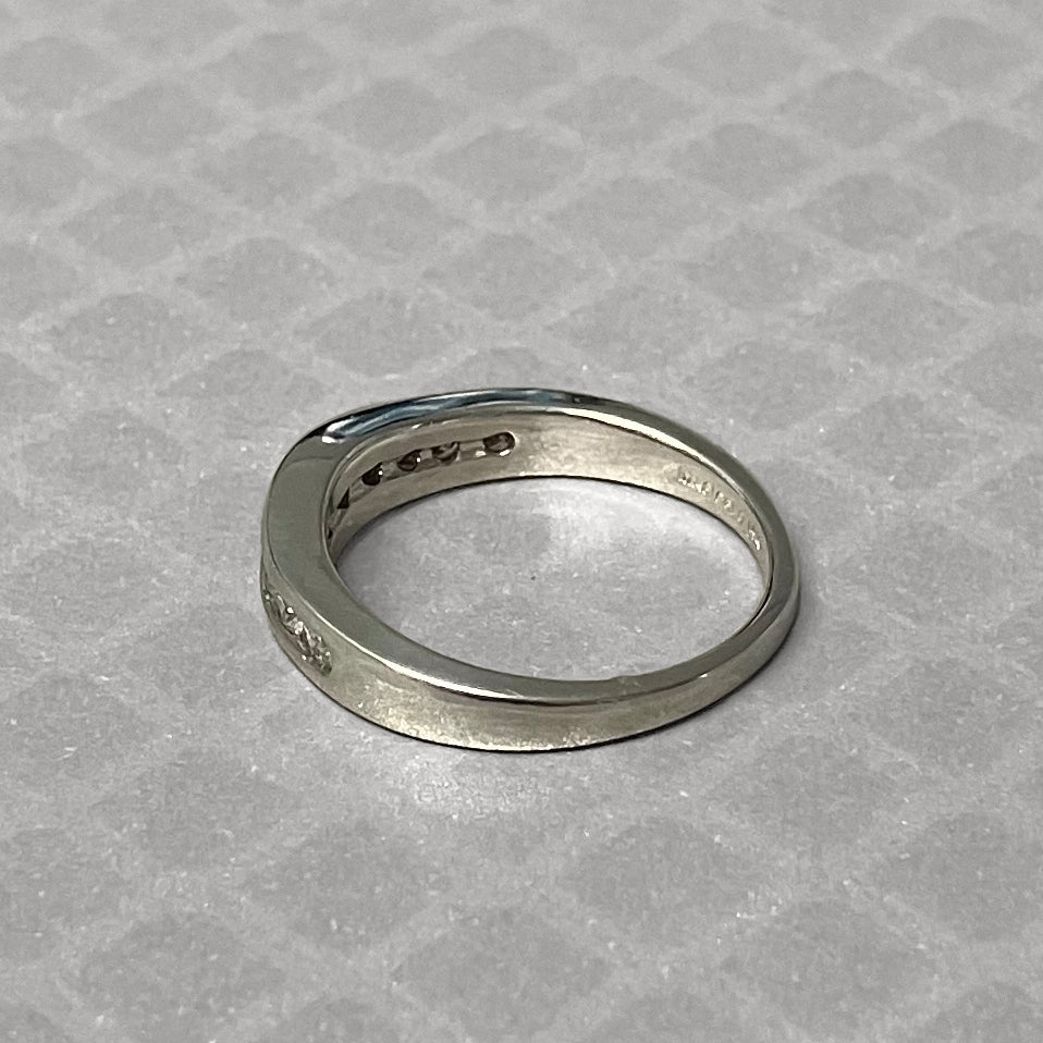 Preowned White Gold and Diamond Curved Ring