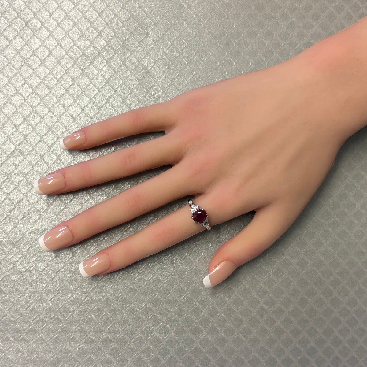 Preowned White Gold Ruby and Diamond Ring