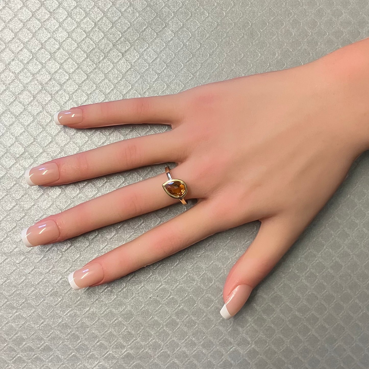 Preowned Yellow Gold and Pear Shape Citrine Ring