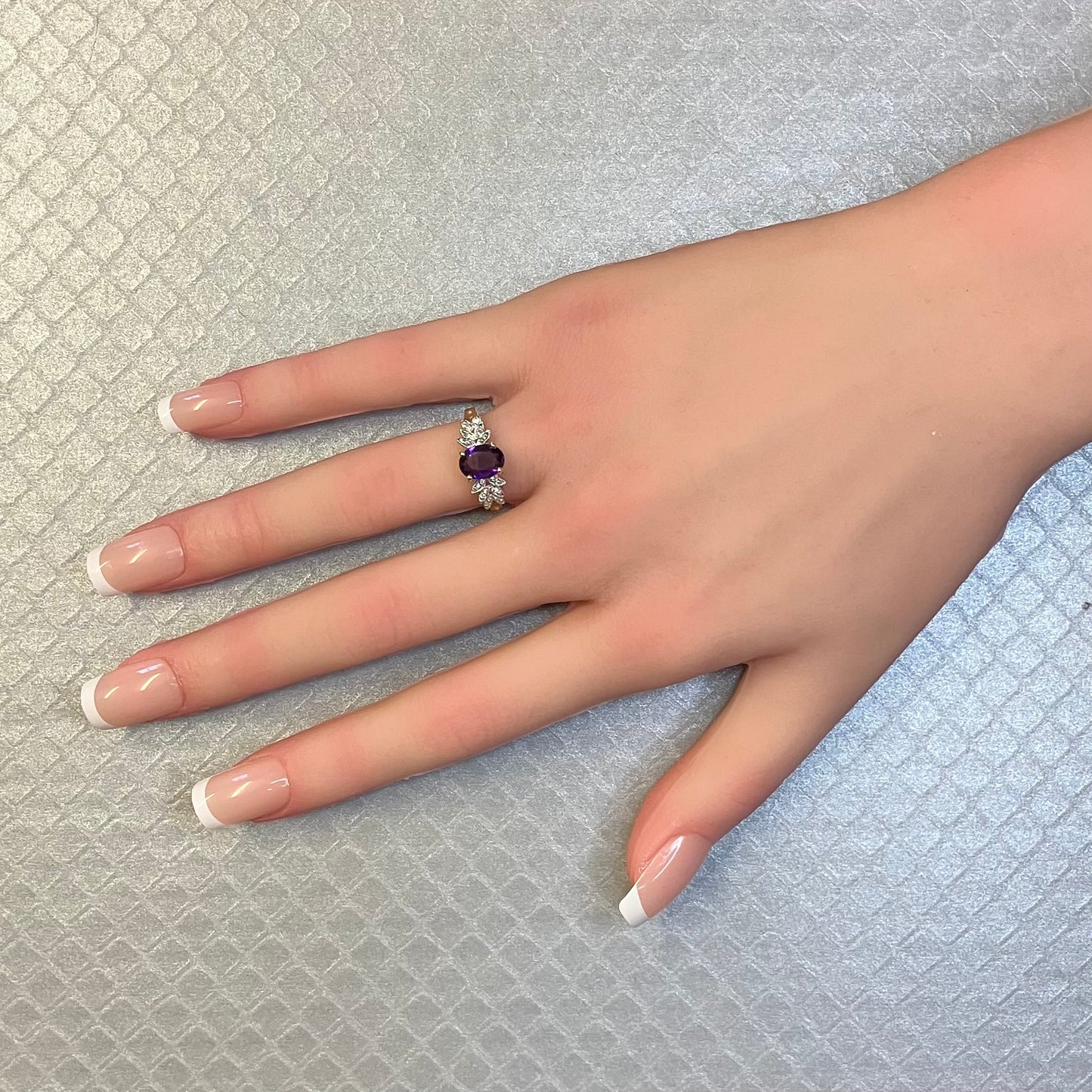 Preowned Yellow Gold Amethyst and Diamond Ring