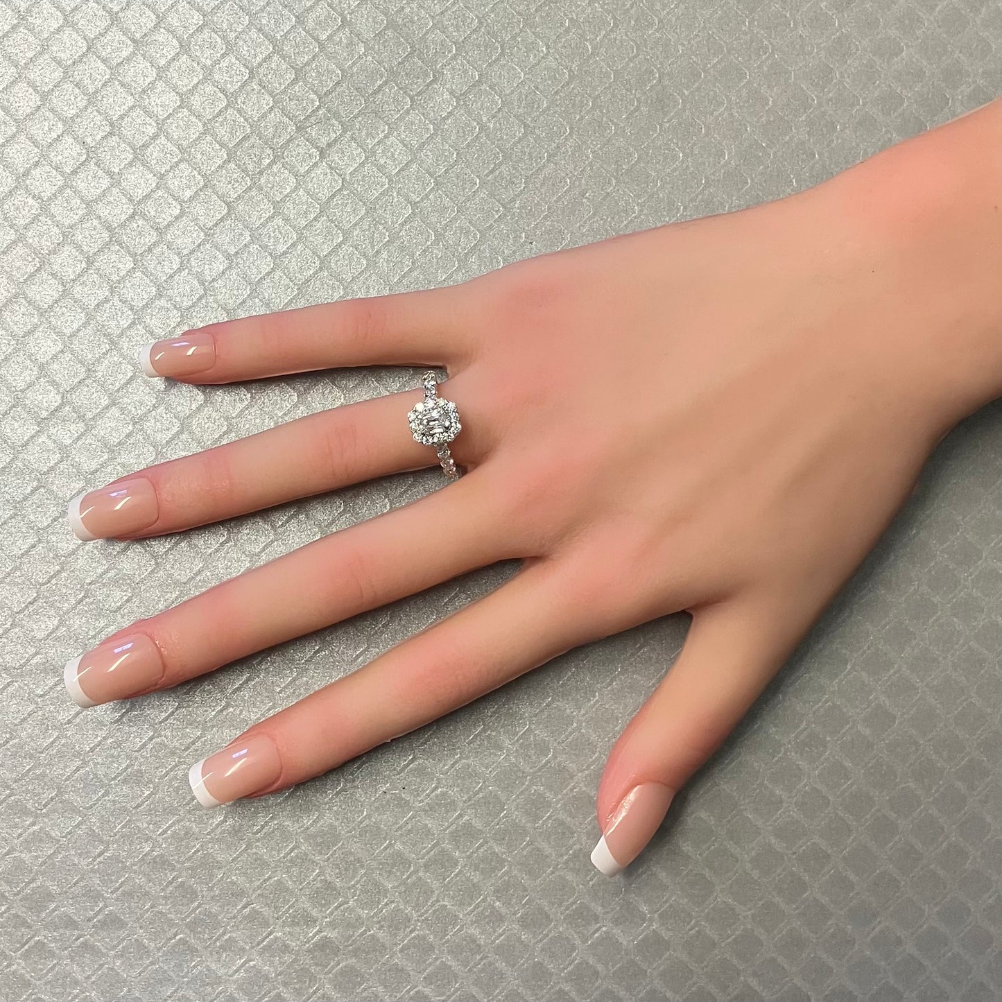 Preowned White Gold and Crisscut Diamond Ring
