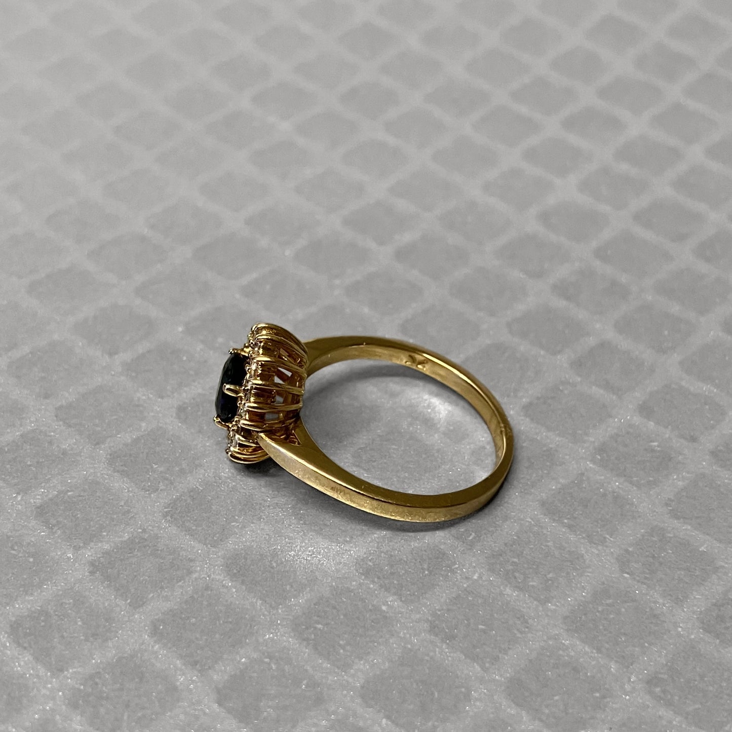 Preowned Yellow Gold Oval Blue Sapphire and Diamond Ring