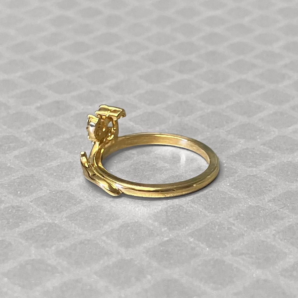 Preowned Yellow Gold and Diamond Floral Ring