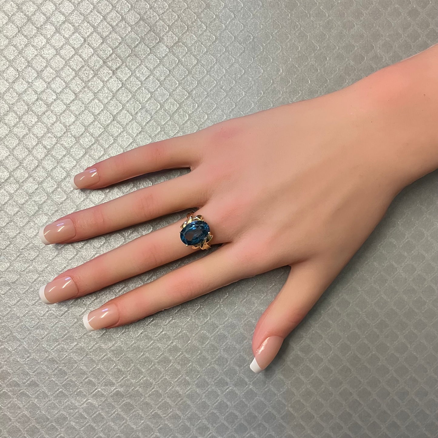 Preowned Yellow Gold and Swiss Blue Topaz Ring