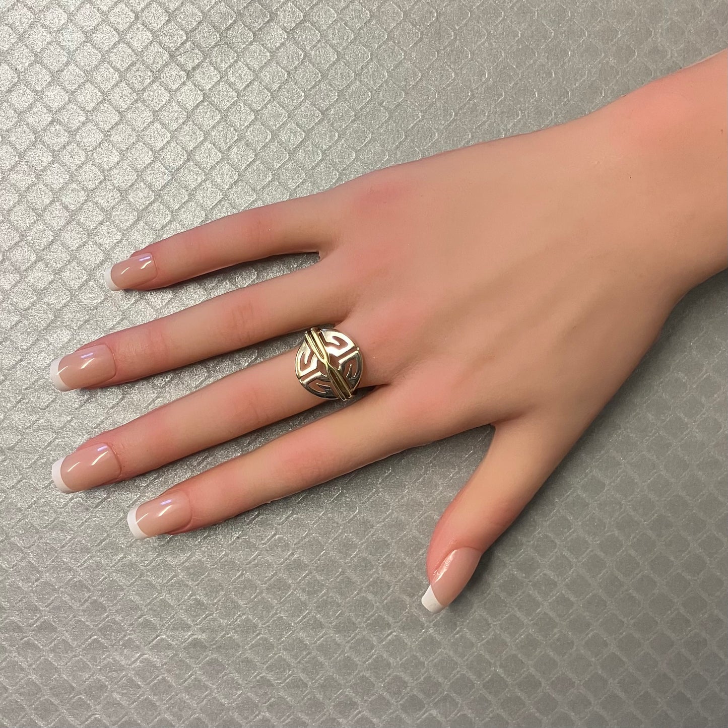 Preowned Yellow and White Gold Geometric Ring