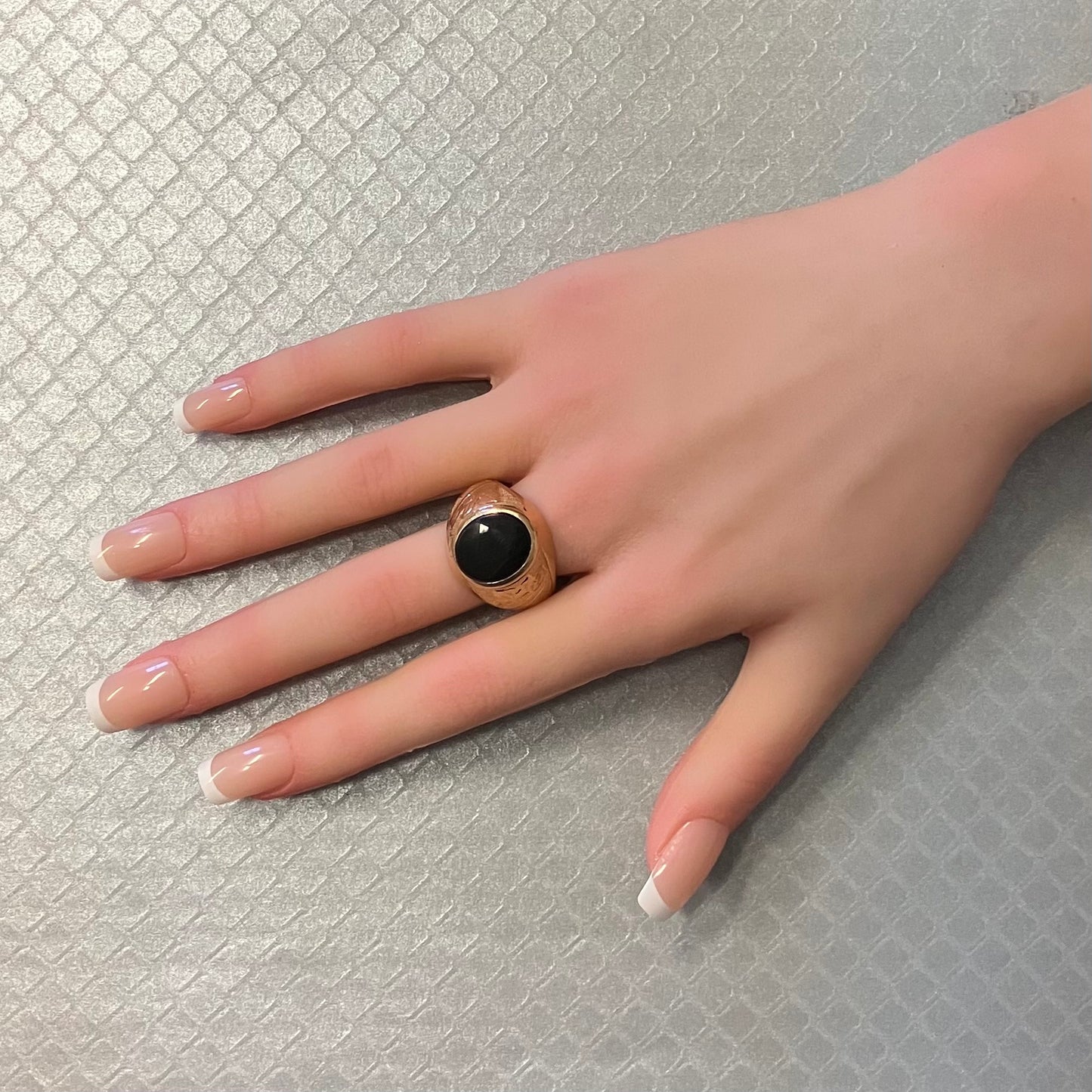 Preowned Yellow Gold and Onyx Men's Ring