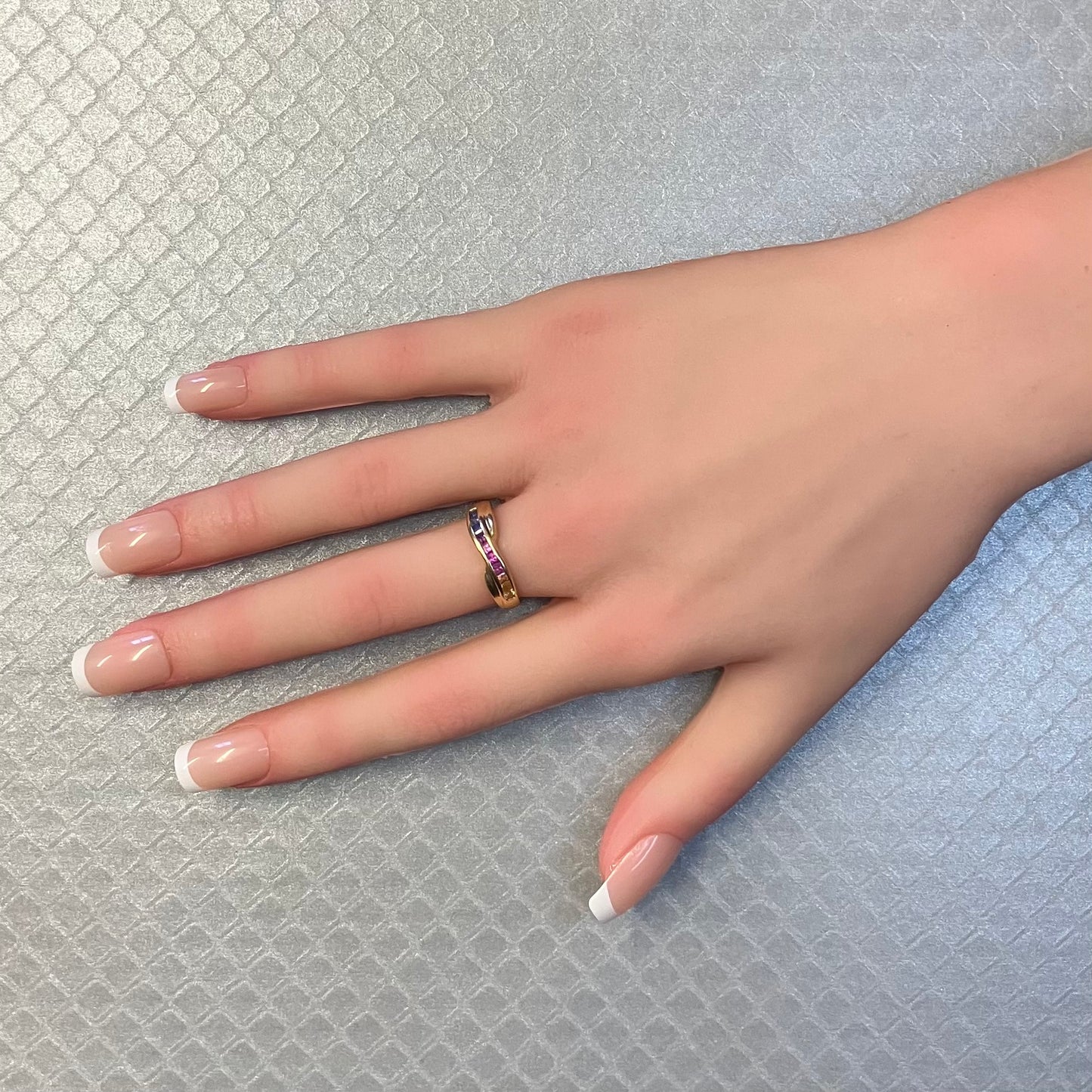 Preowned Yellow Gold and Rainbow Sapphire Ring