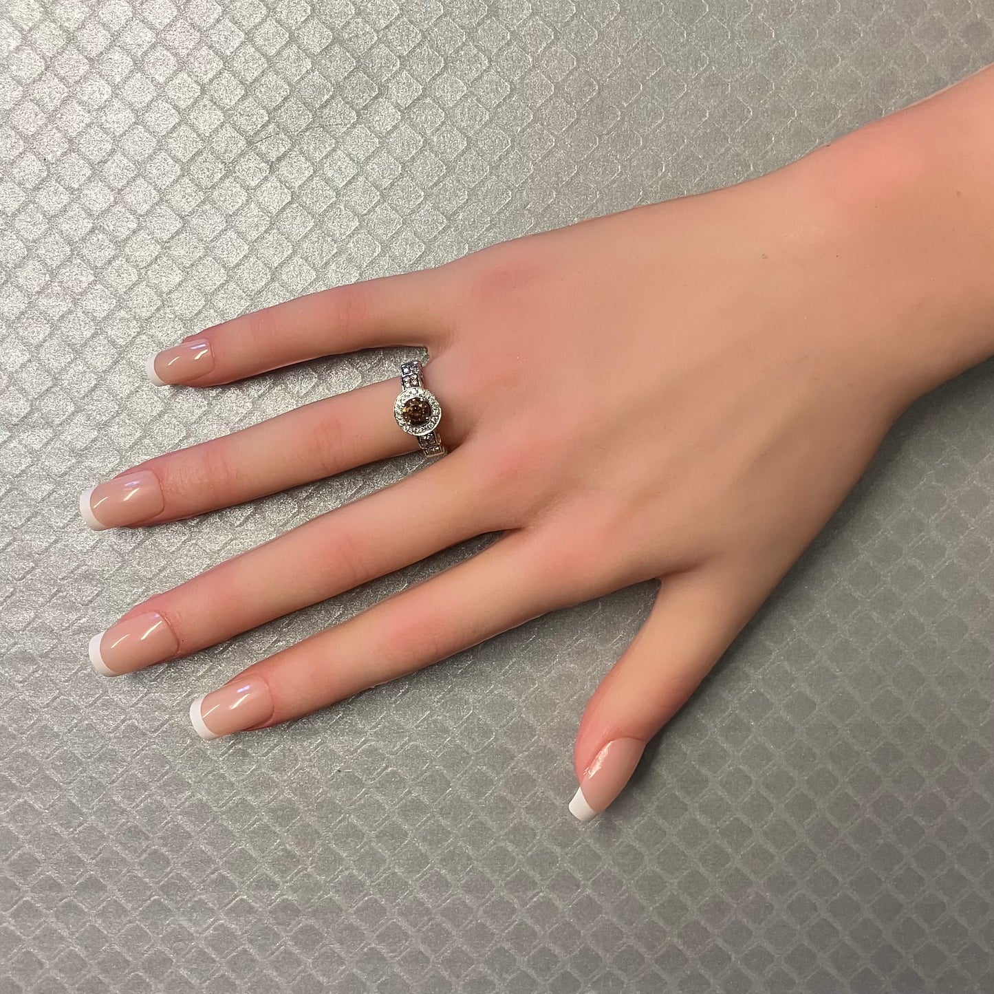 Preowned White Gold White and Chocolate Diamond Le Vian Ring