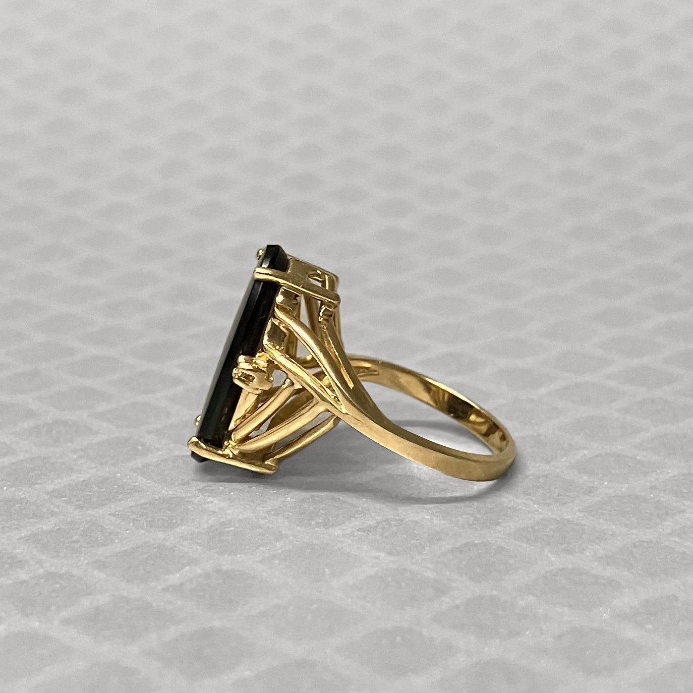 Preowned Yellow Gold Onyx and Diamond Ring