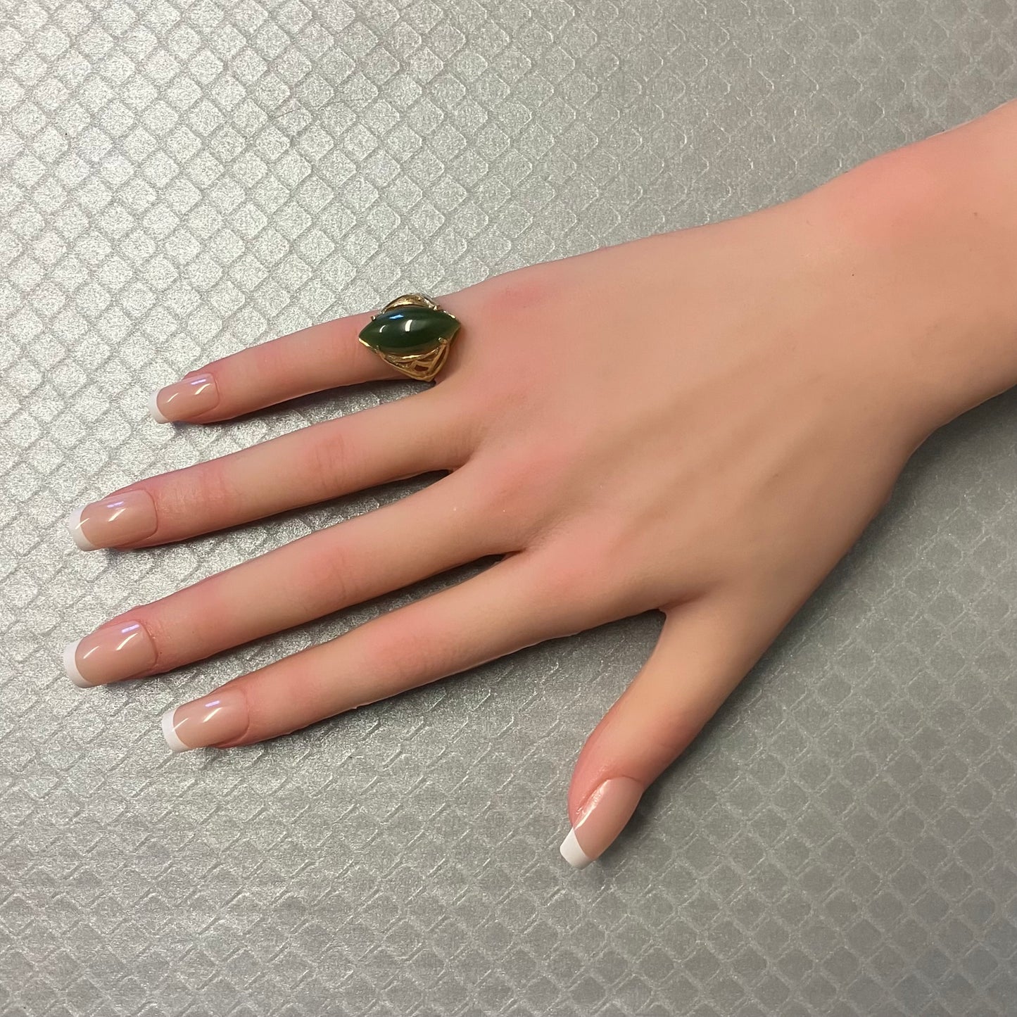 Preowned Yellow Gold and Nephrite Jade Ring
