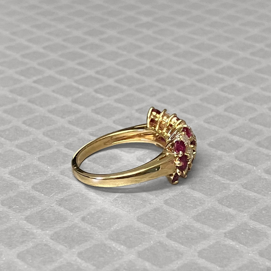 Preowned Yellow Gold Ruby and Diamond Ring
