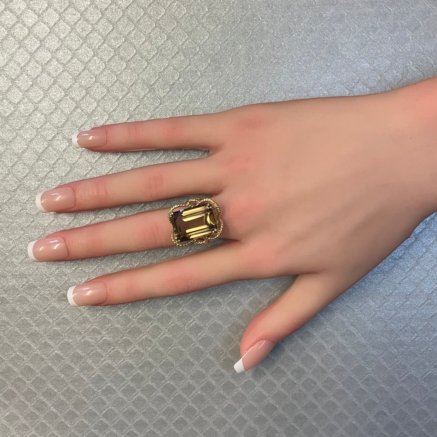 Preowned Yellow Gold and Smokey Quartz Ring