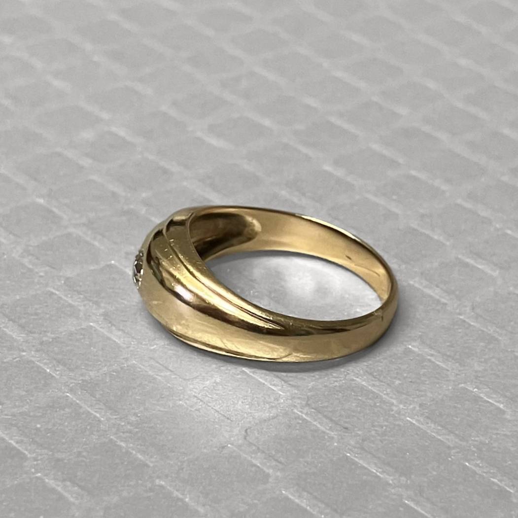 Preowned Yellow Gold and Transition Cut Diamond Dome Ring