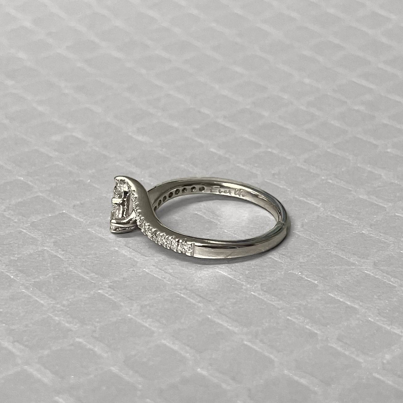 Preowned White Gold and Diamond Offset Ring
