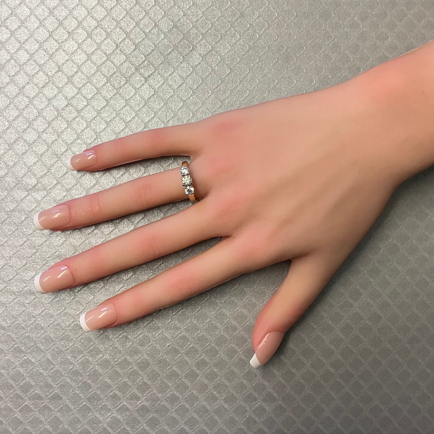 Preowned Yellow Gold and Three Stone Diamond Ring
