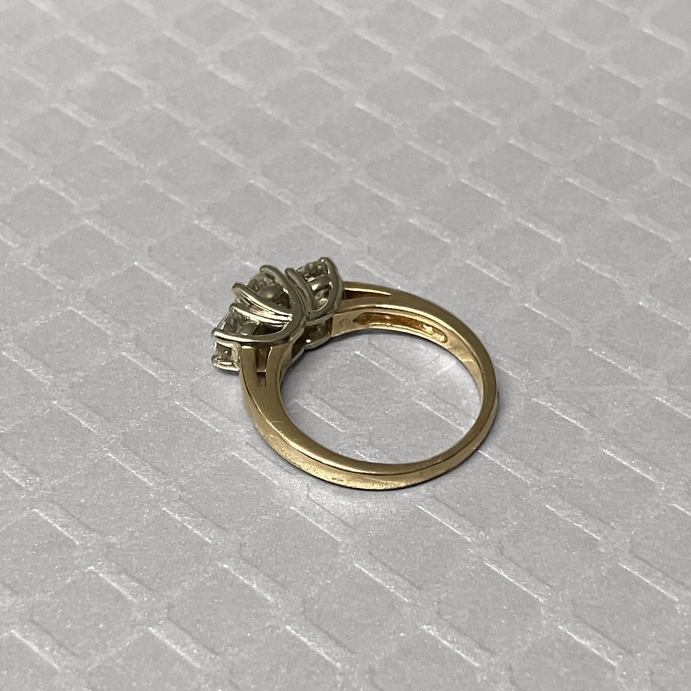 Preowned Yellow Gold and Three Stone Diamond Ring