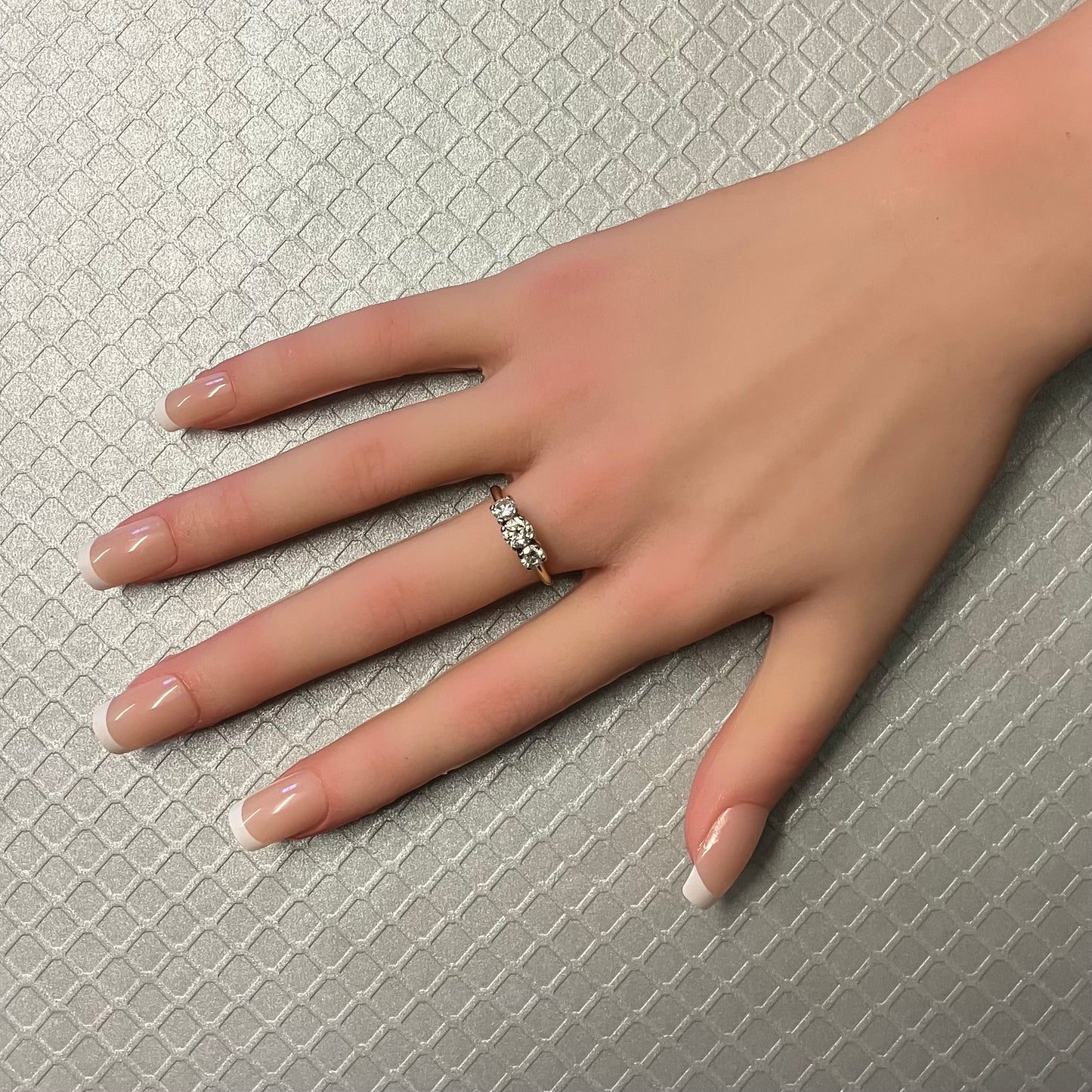 Preowned Yellow Gold and Three Stone Diamond Ring