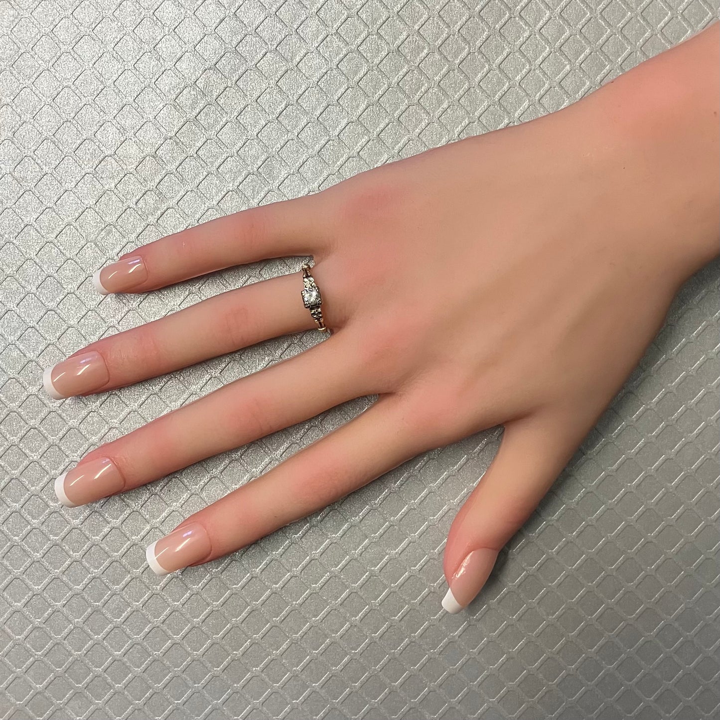 Preowned Yellow Gold and Illusion Set Diamond Floral Ring