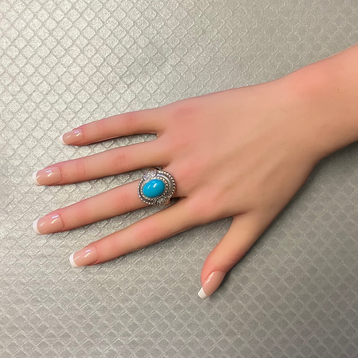 Preowned Sterling Silver Turquoise and Cubic Zirconia Judith Ripka Ring