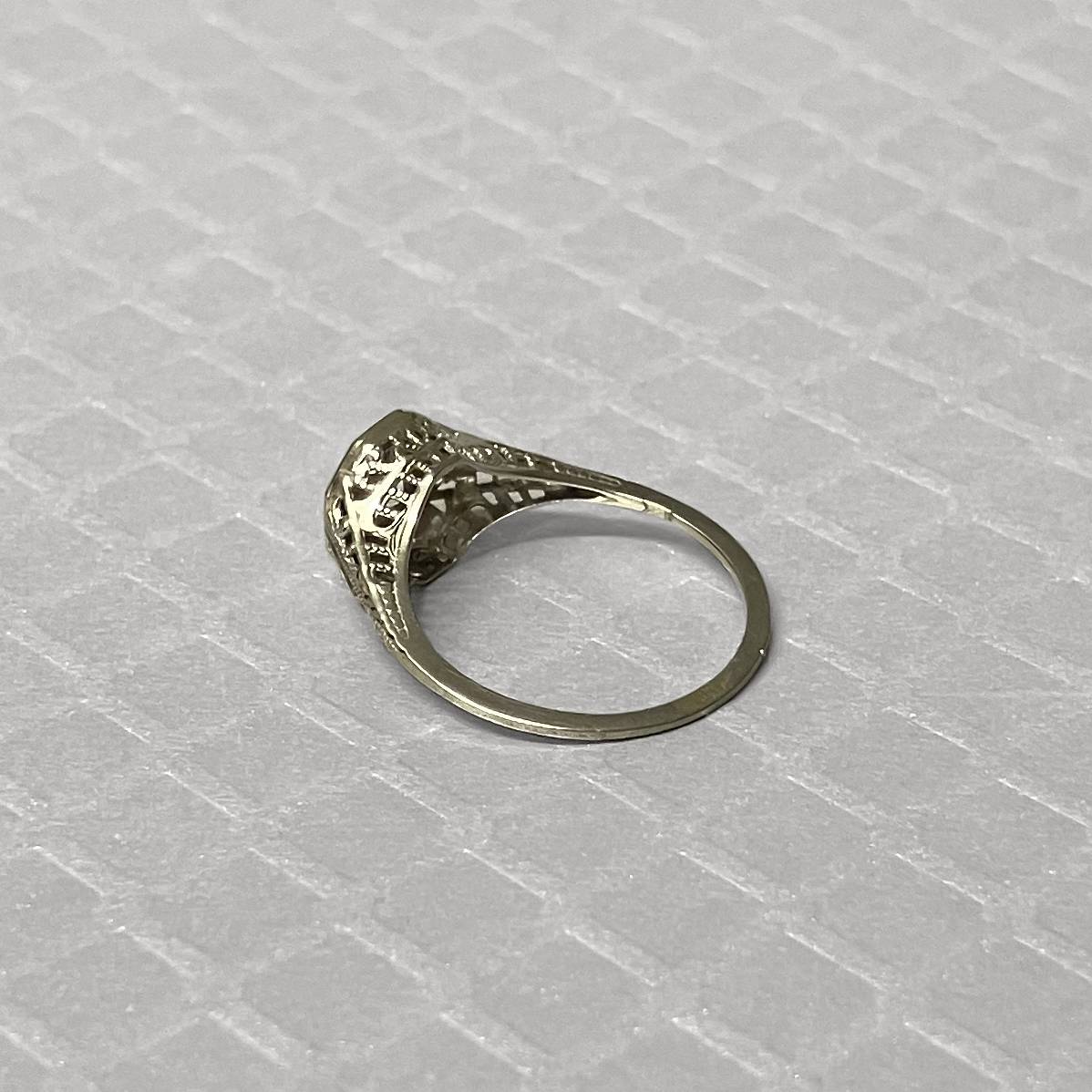Preowned White Gold and Old European Cut Diamond Ring