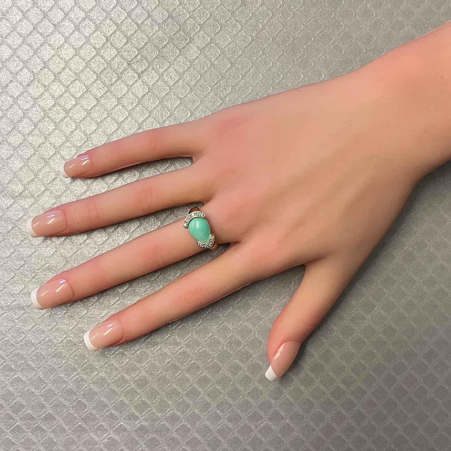 Preowned Yellow Gold Turquoise and Diamond Le Vian Ring