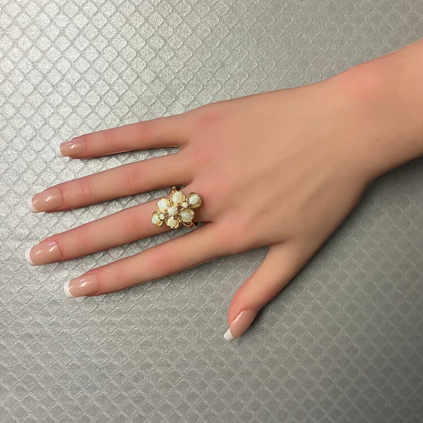 Preowned Yellow Gold and Opal Cluster Ring