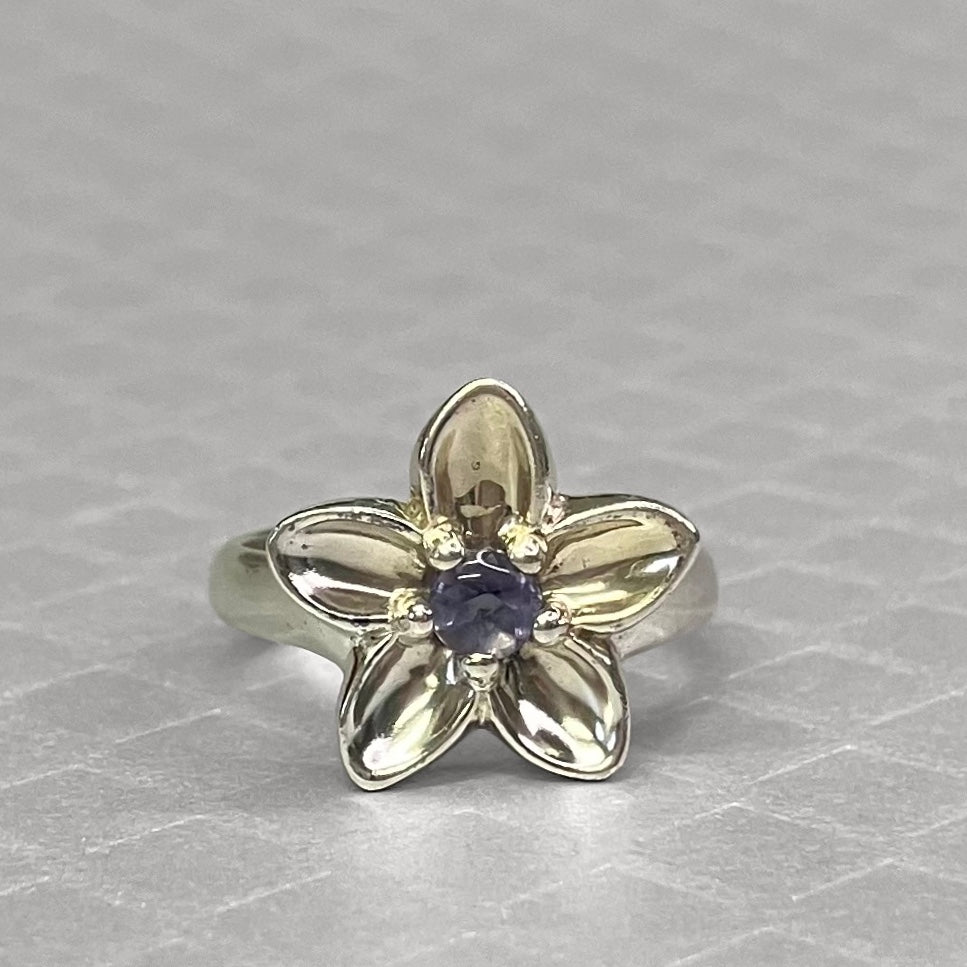 Preowned Sterling Silver and Iolite Tiffany & Co. Flower Ring