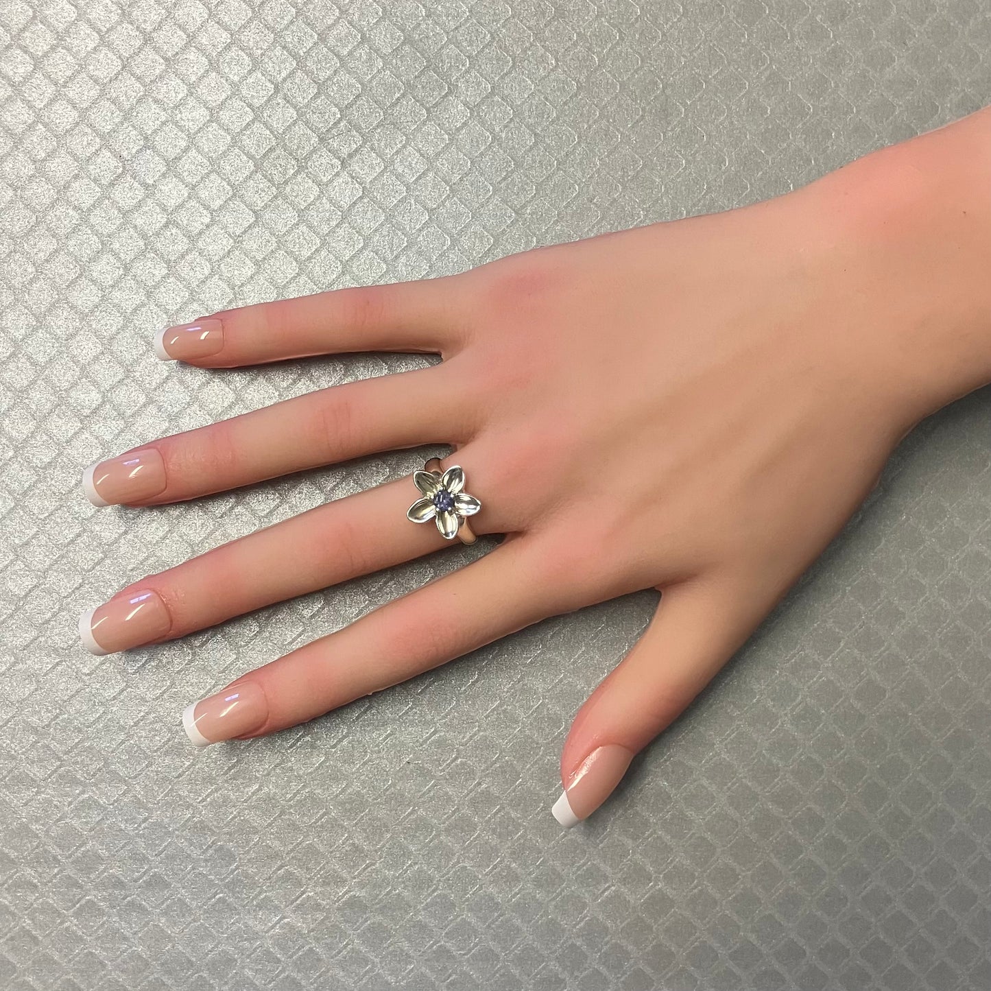 Preowned Sterling Silver and Iolite Tiffany & Co. Flower Ring