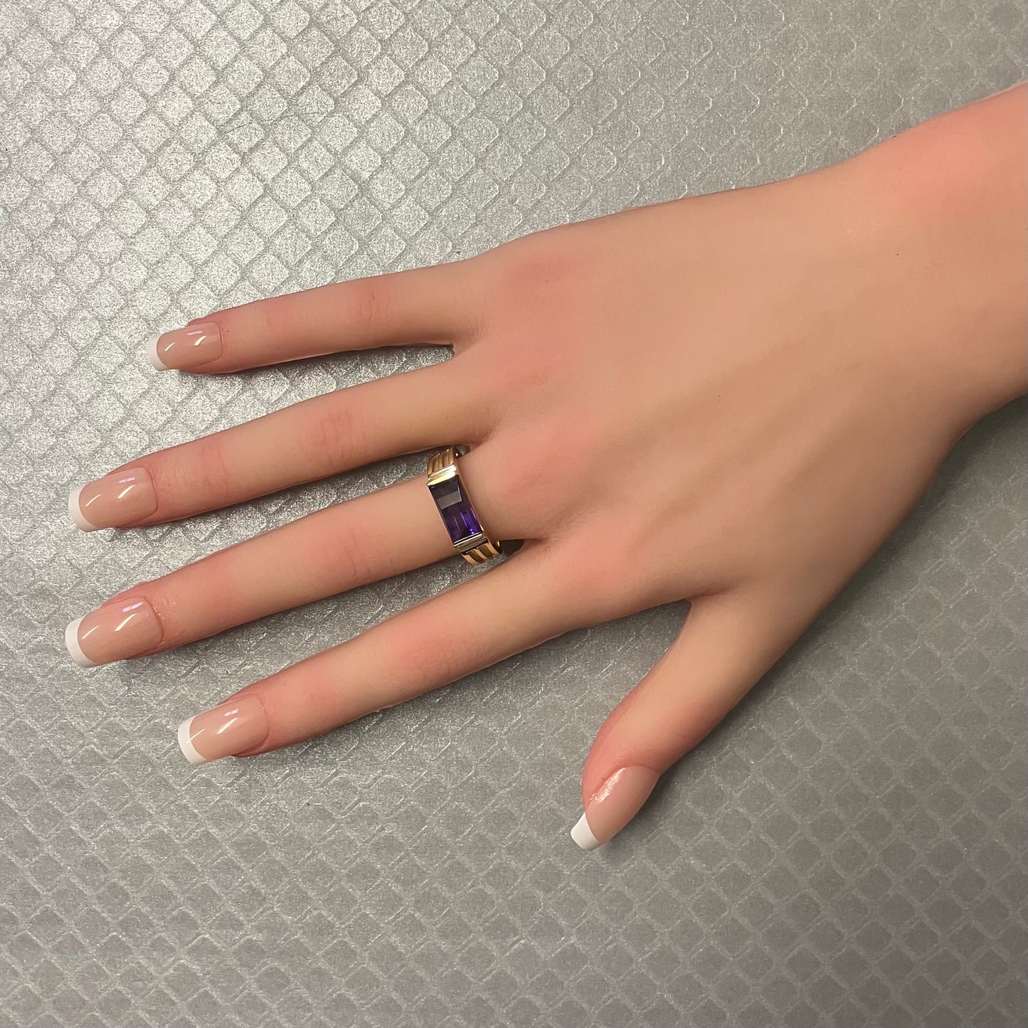 Preowned Yellow Gold and Horizontal Amethyst Ring
