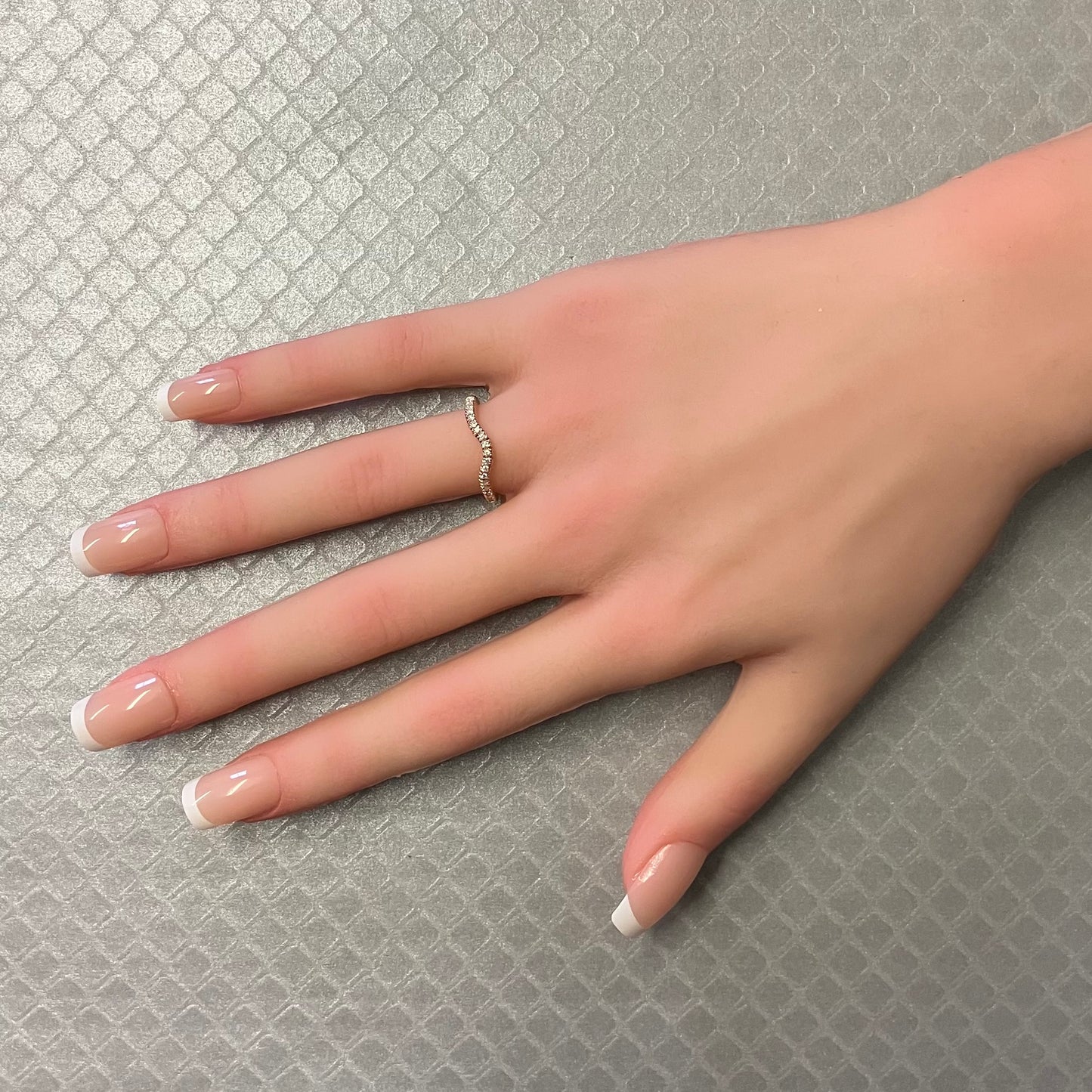 Preowned Rose Gold and Diamond Contour Band
