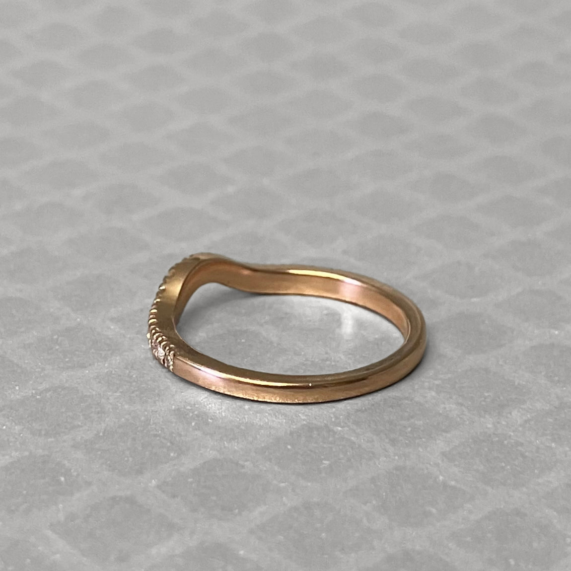 Preowned Rose Gold and Diamond Contour Band