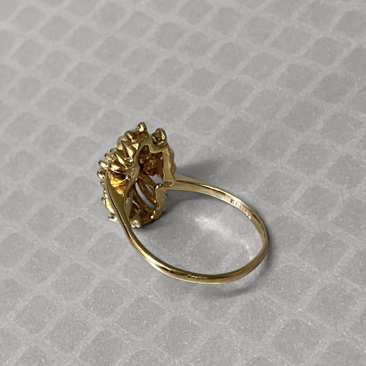 Preowned Yellow Gold and Diamond Cluster Dress Ring