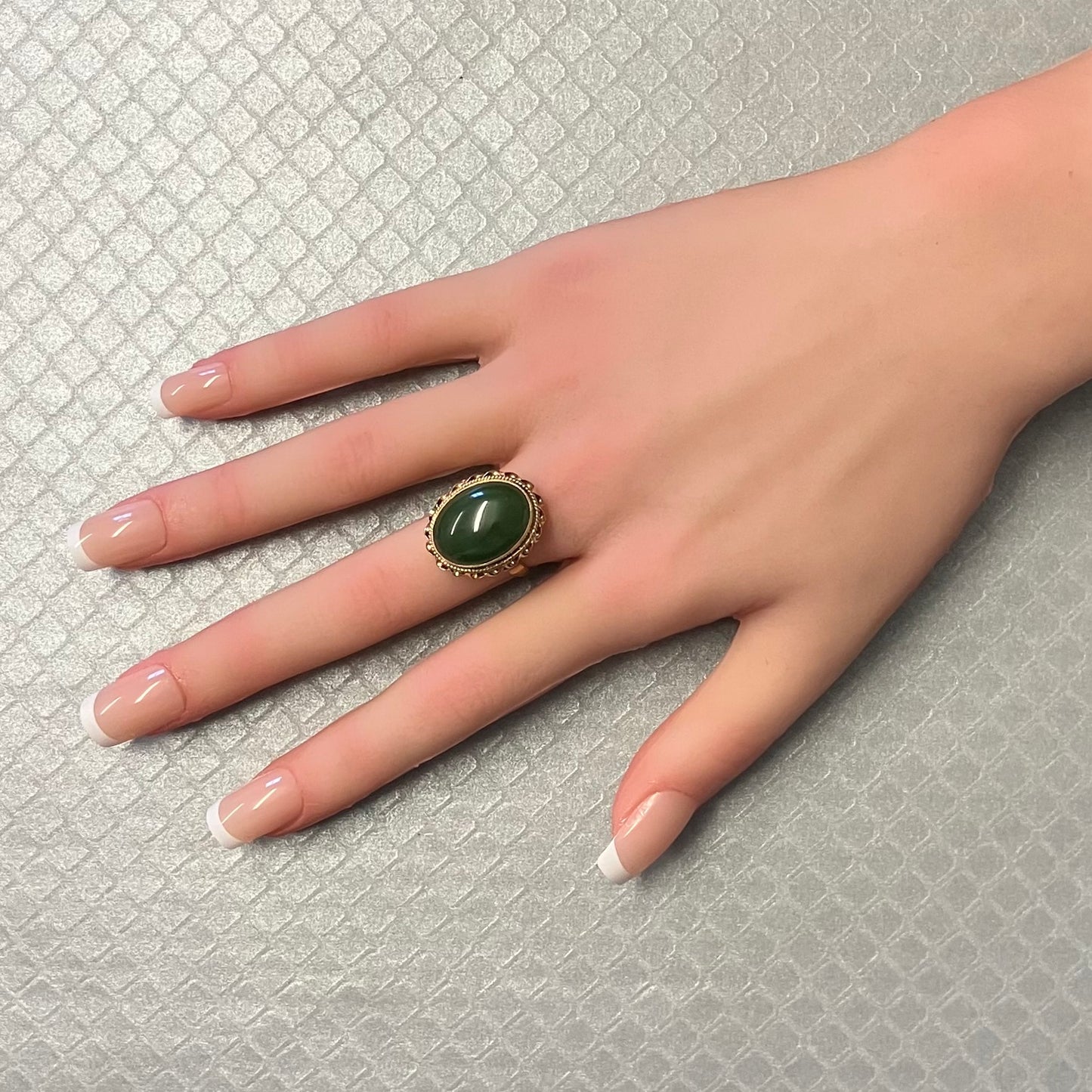 Preowned Yellow Gold and Nephrite Jade Ring