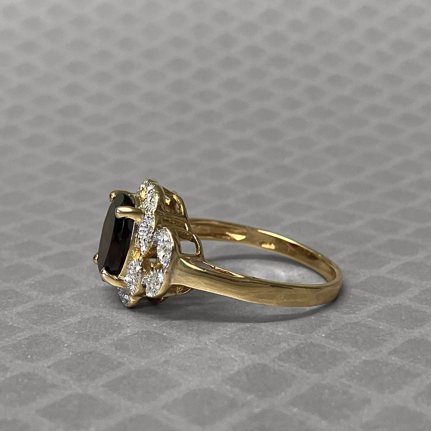 Preowned Yellow Gold Garnet and Diamond Ring