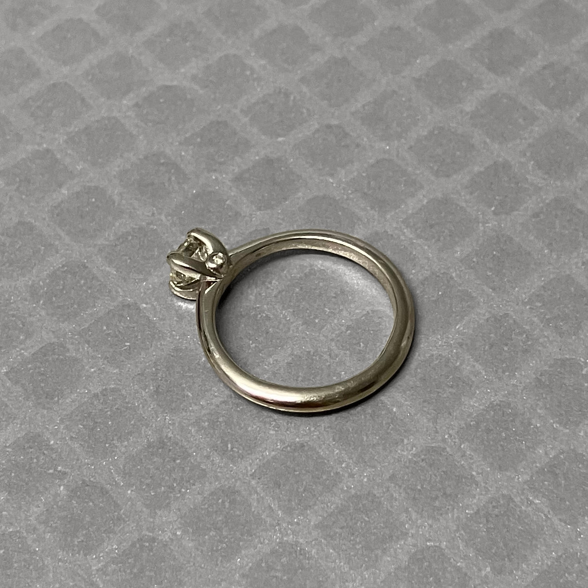 Preowned White Gold and Princess Cut Diamond Solitaire Ring
