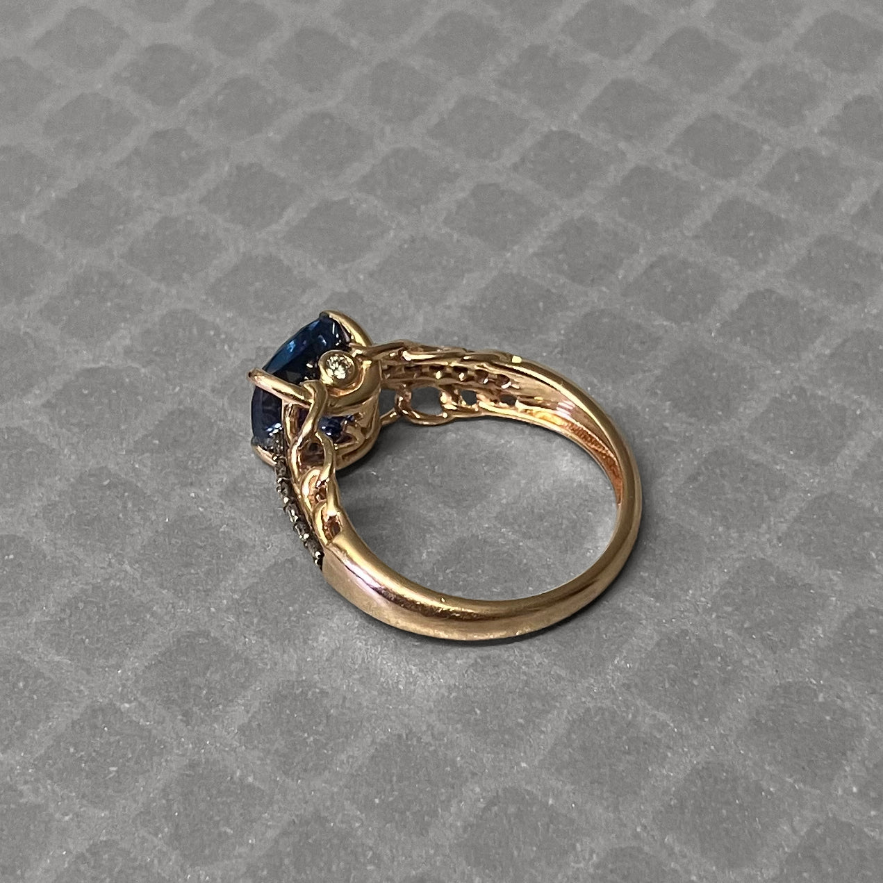 Preowned Rose Gold Tanzanite and Diamond Le Vian Ring