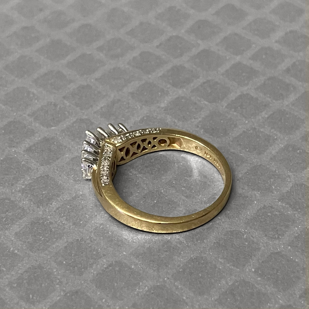 Preowned Yellow Gold and Graduated Marquise Diamond Ring