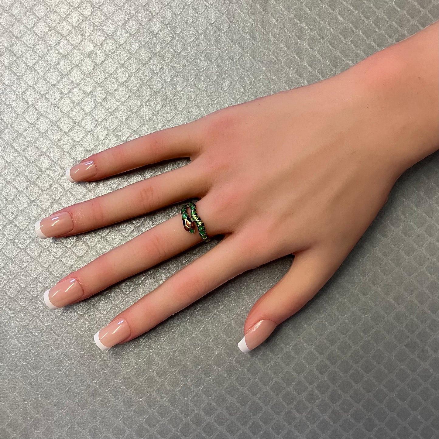 Preowned Yellow Gold and Enamel Snake Ring