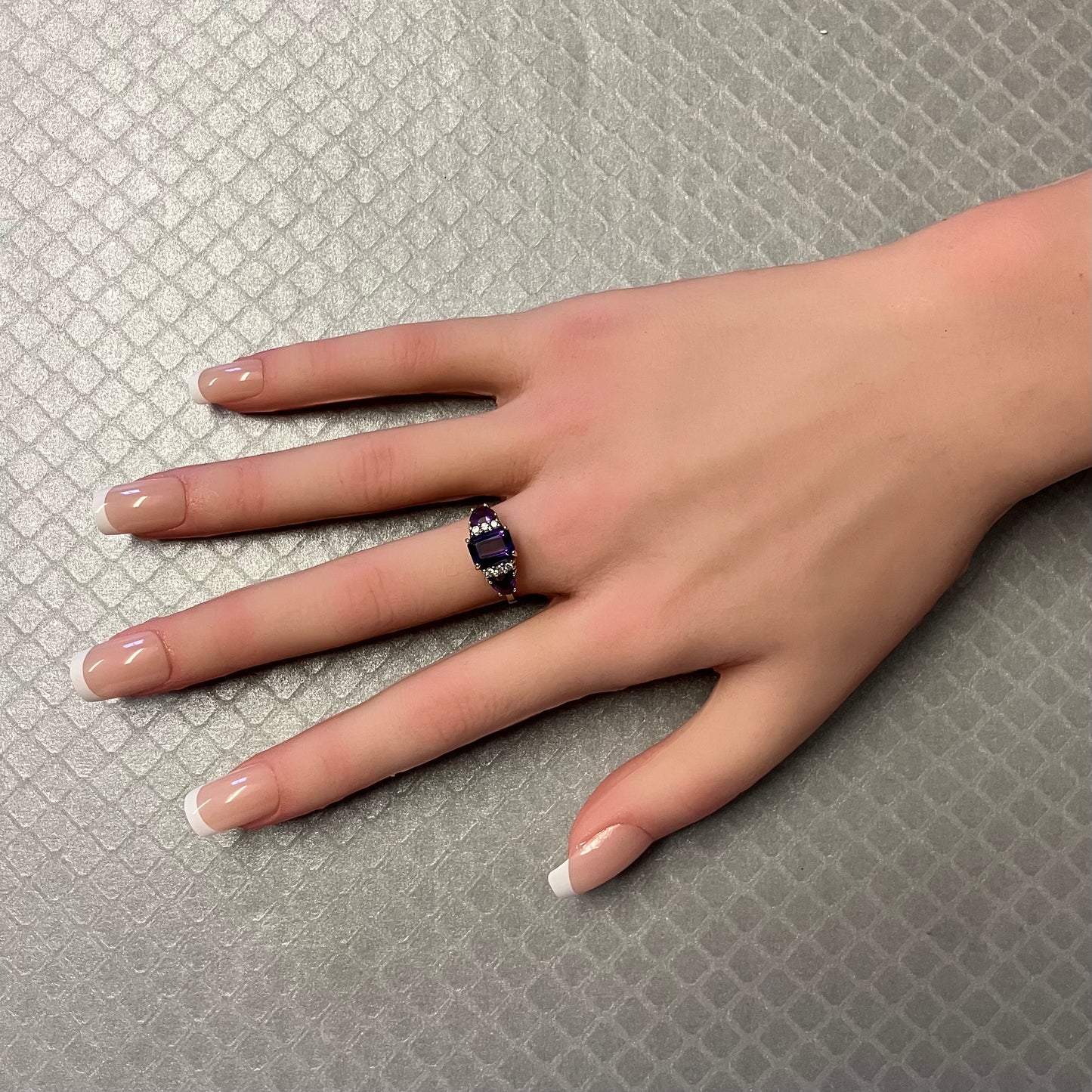 Preowned Yellow Gold Amethyst and Diamond Ring