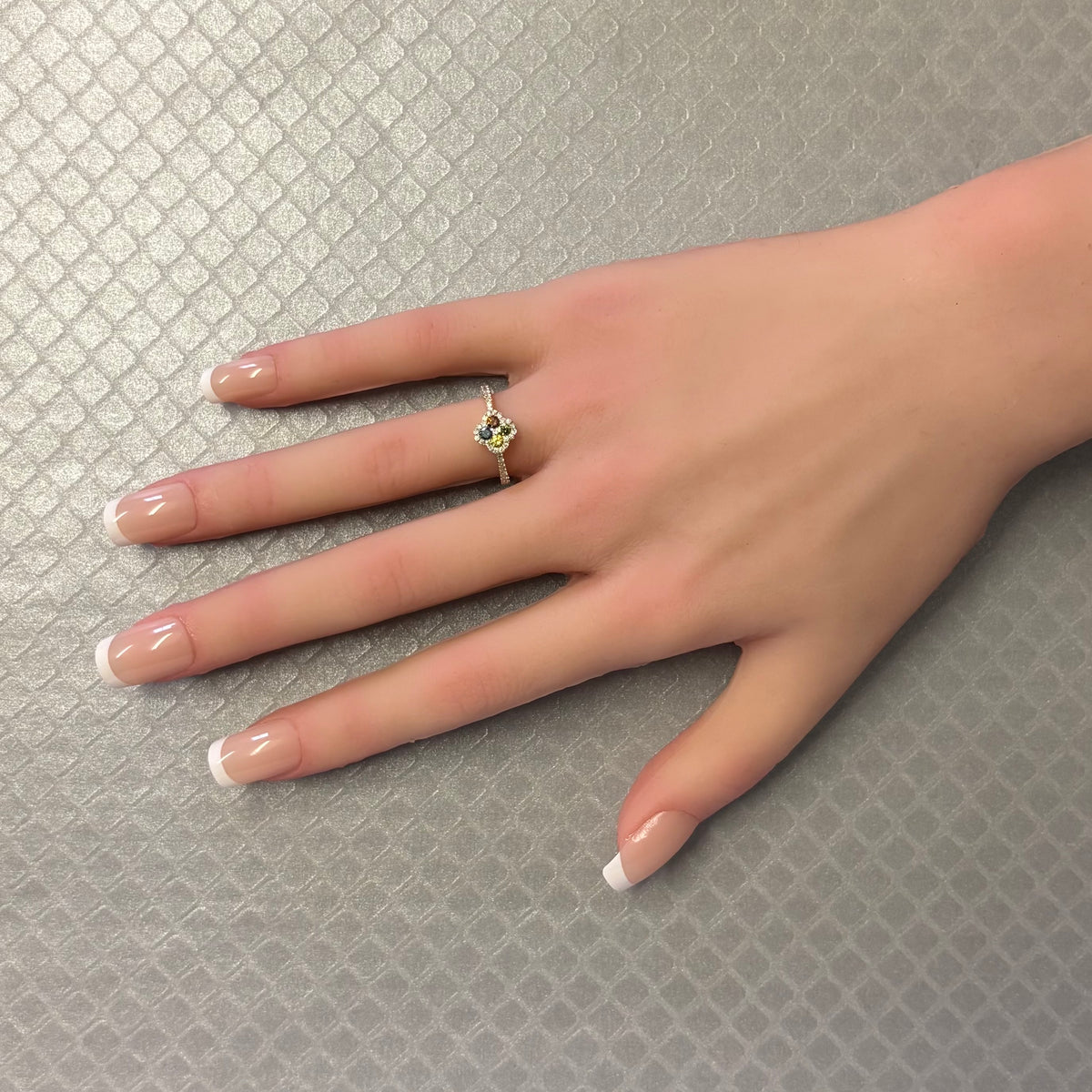 Preowned Yellow Gold White Diamond and Treated Colored Diamond Le Vian Ring