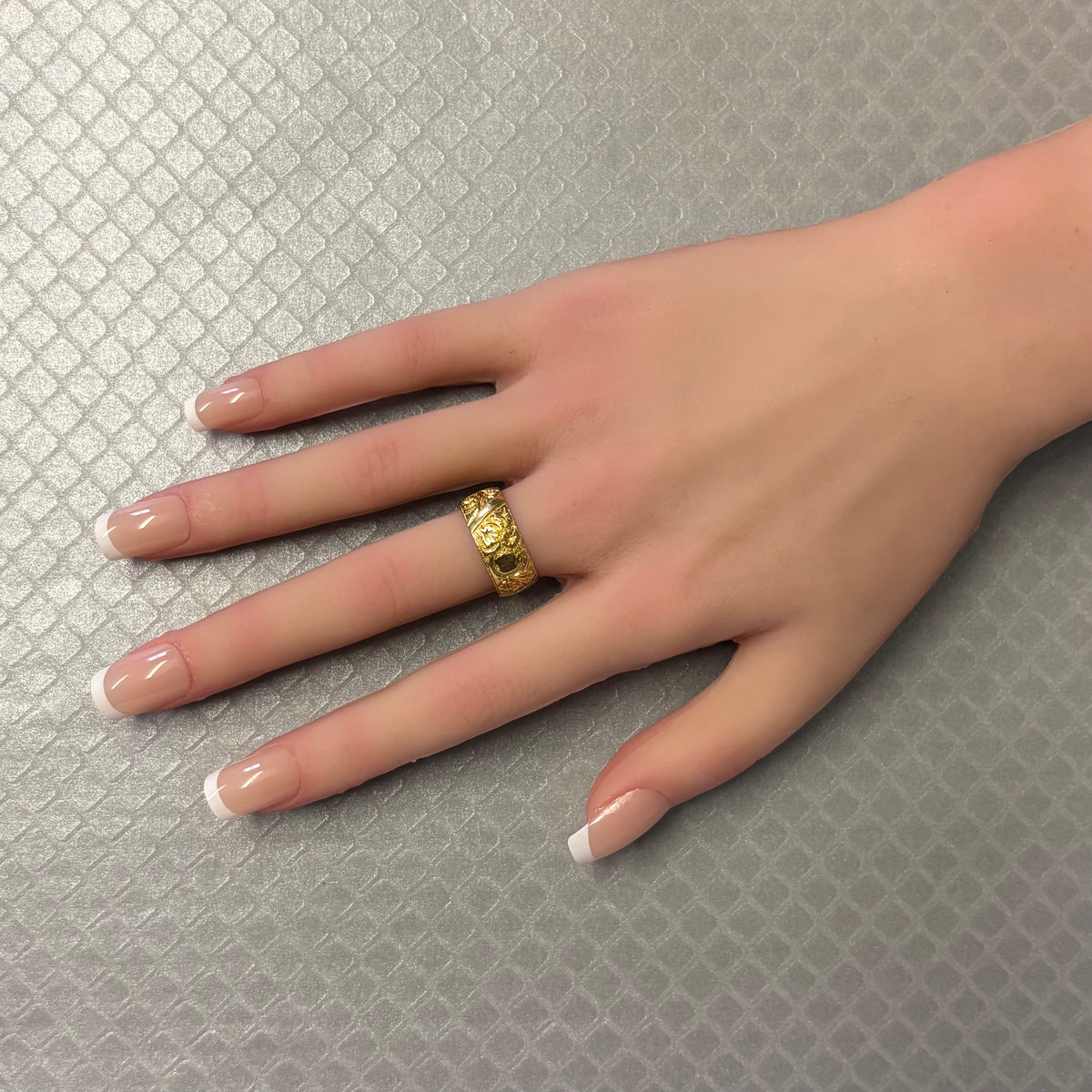 Preowned Yellow Gold Hand Engraved Wide Band
