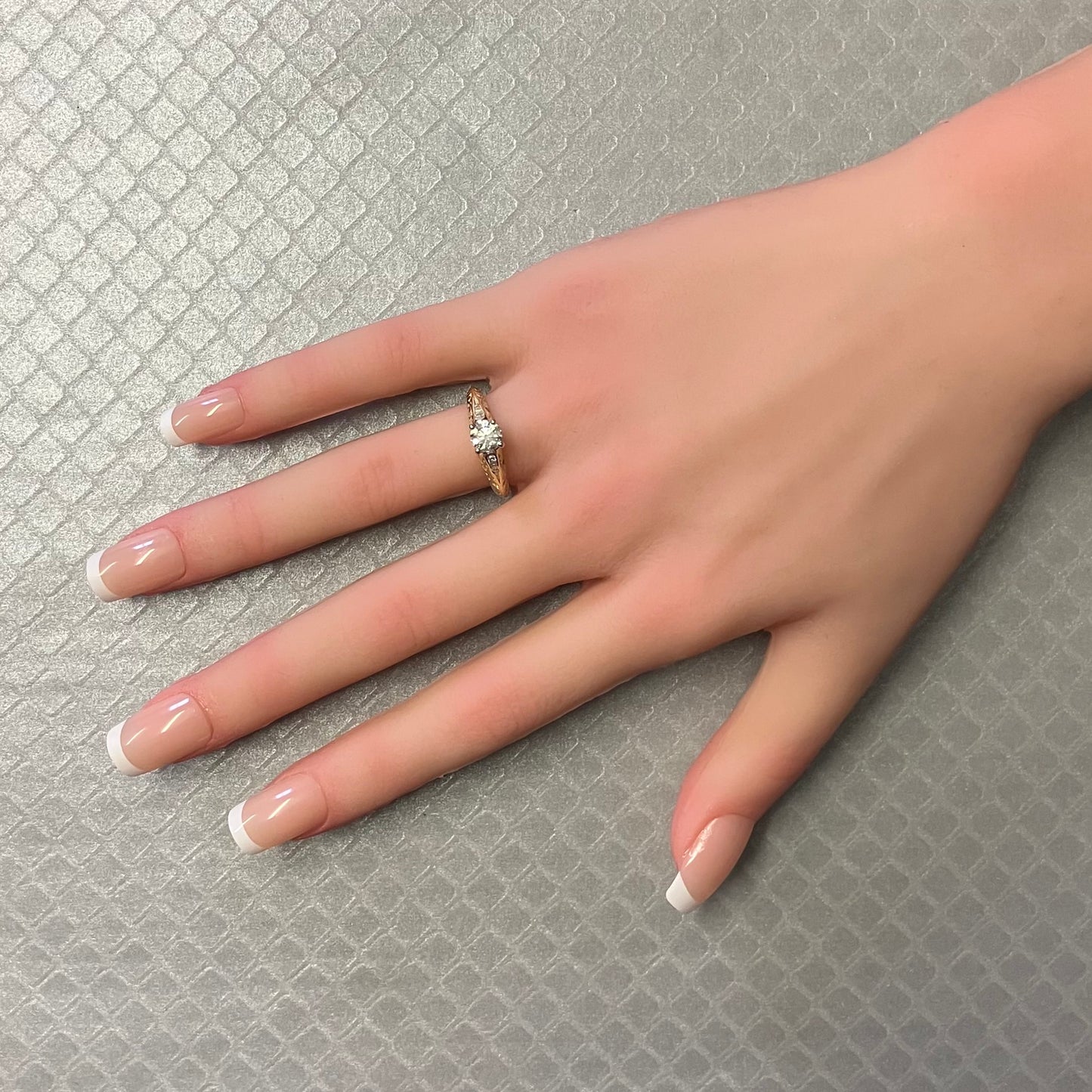 Preowned Yellow Gold and Ideal Cut Diamond Engagement Ring