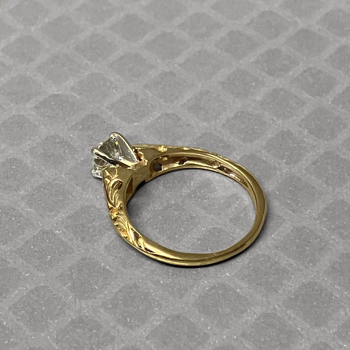 Preowned Yellow Gold and Ideal Cut Diamond Engagement Ring