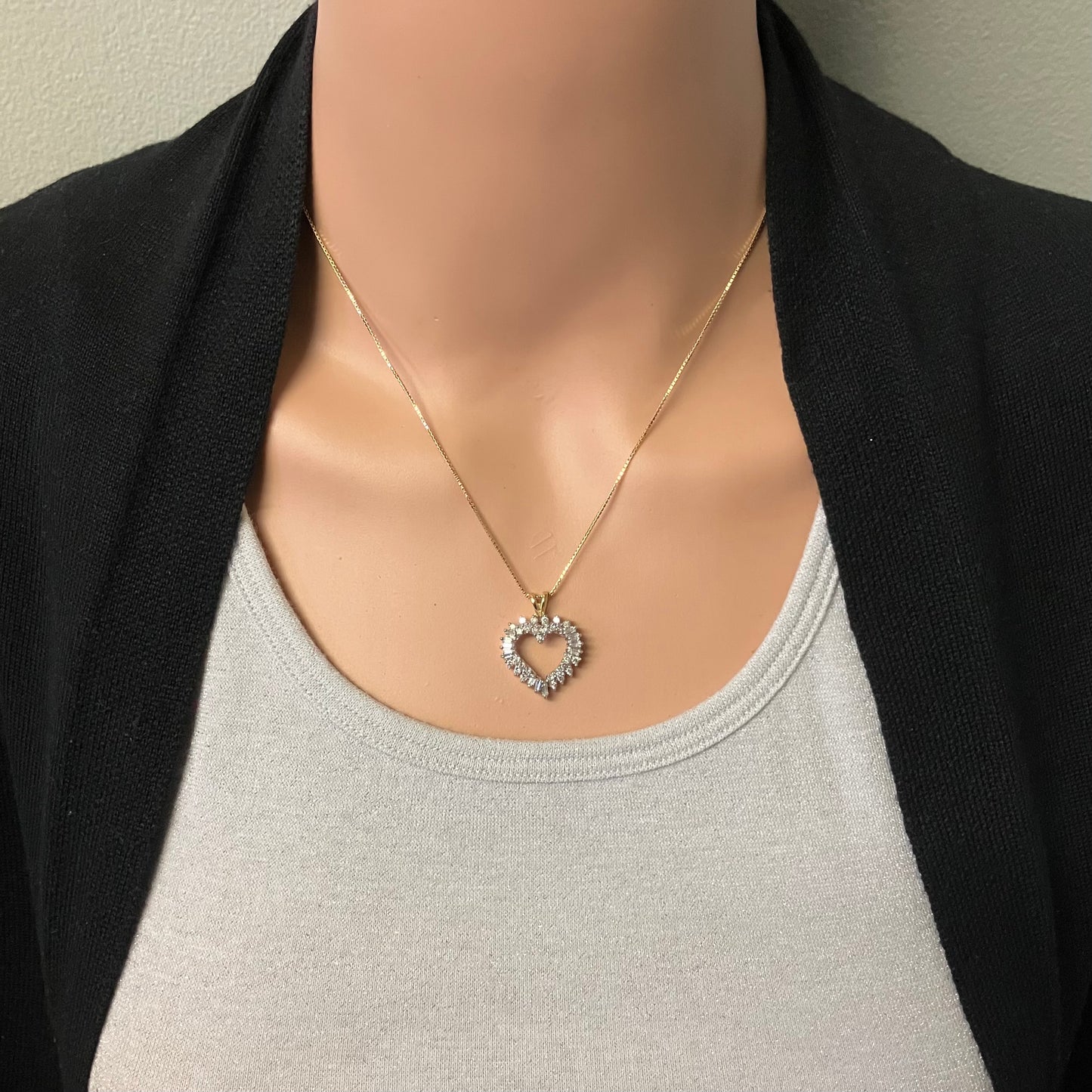 Preowned Yellow Gold and Diamond Heart Pendant