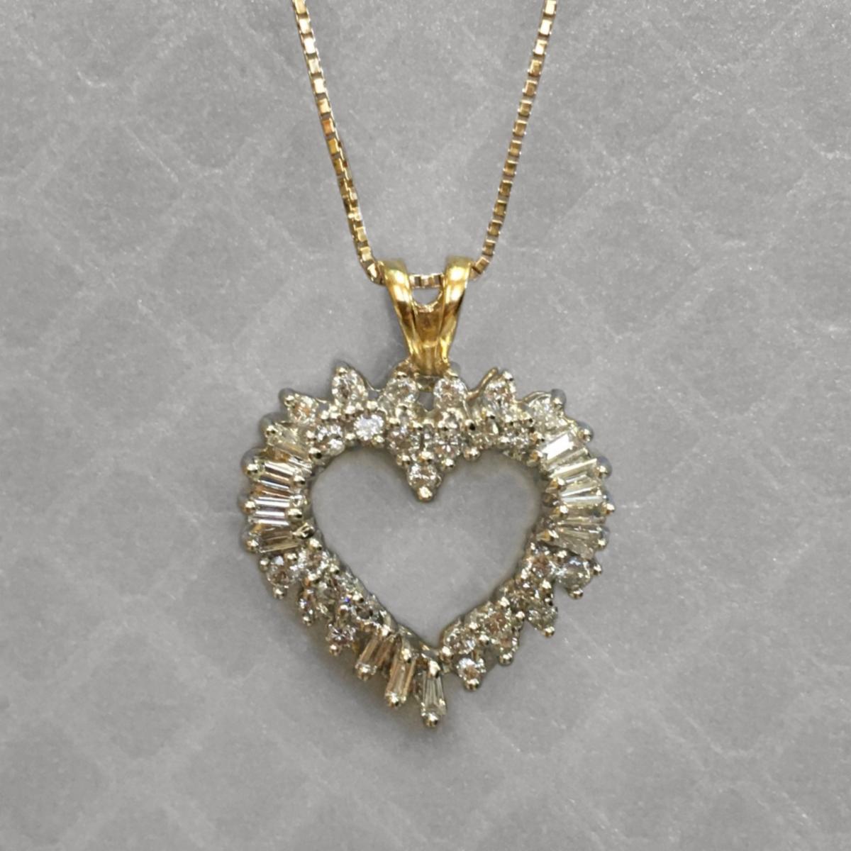 Preowned Yellow Gold and Diamond Heart Pendant